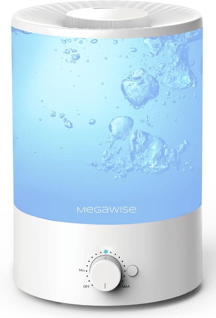 Ultrasonic Cool Mist Humidifier | 24dB Quiet | 1 Gal | Water Filter | Night Light , 
