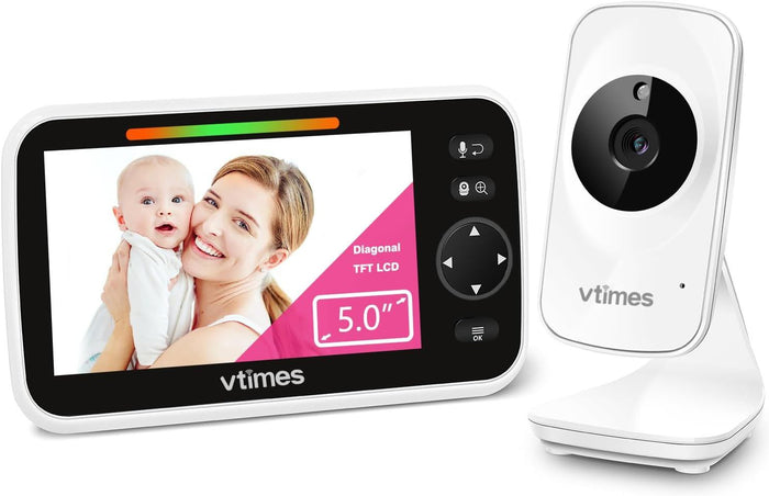 Long-Range Video Baby Monitor | 5" LCD | No WiFi, Two-Way Audio, Night Vision , 