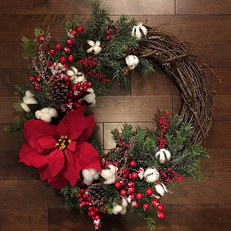 Festive Cotton Wreath - Christmas & Wedding Decor