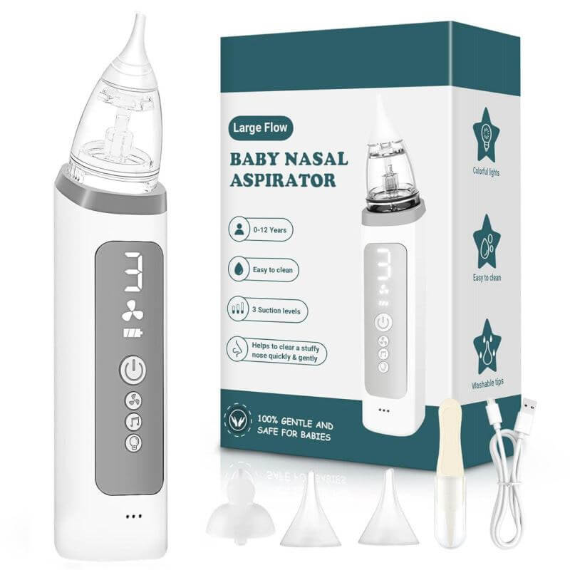 Electric Baby Nasal Aspirator | Safe Suction Nose Cleaner | Anti-Backflow Design for Infants and Toddlers , 