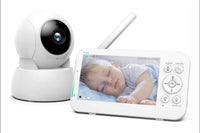 5-Inch Pan-Tilt Baby Monitor | HD Video | Extended Battery | Multi-Function Infant Care System , 