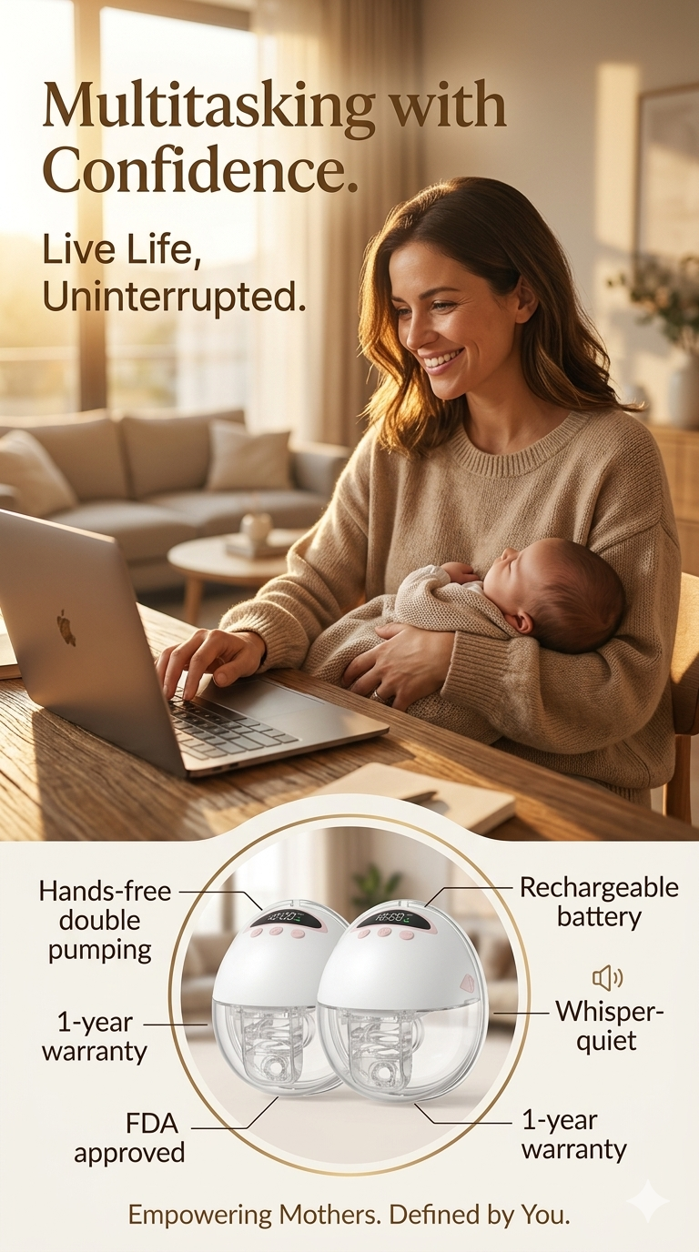 Wearable Electric Breast Pump | Hands-Free Double Pumping | Invisible Comfort | Total Freedom for Modern Moms
