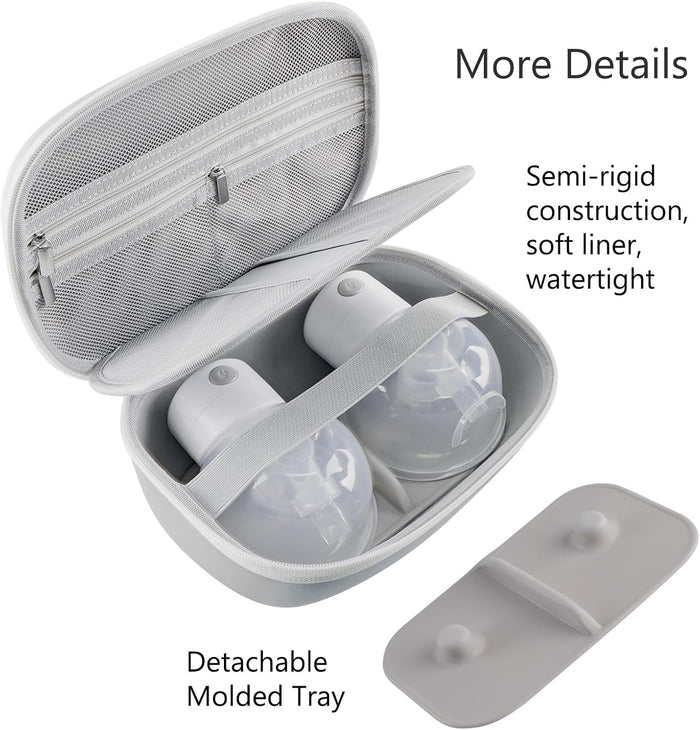 Breast Pump Carrying Case | Hard Shell Breast Pump Bag with Wrist Strap | Hands-Free Pump Carrying Case and Storage for Travel(Holds 2 Pumps)