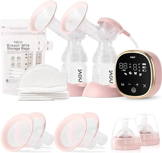 NCVI Electric Double Breast Pump 8782| 4 Modes 9 Levels | 2200mAh Battery | Food-Grade Silicone | Quiet 40dB