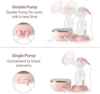 NCVI Electric Double Breast Pump 8782| 4 Modes 9 Levels | 2200mAh Battery | Food-Grade Silicone | Quiet 40dB
