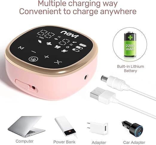 NCVI Electric Double Breast Pump 8782| 4 Modes 9 Levels | 2200mAh Battery | Food-Grade Silicone | Quiet 40dB